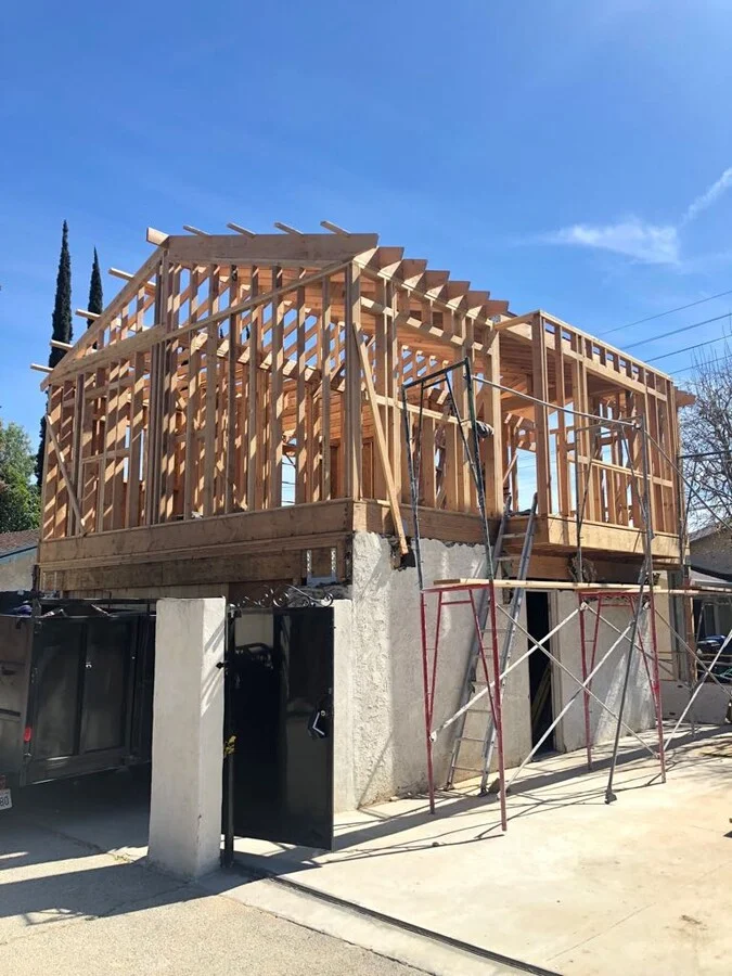 Elevated Foundation &mdash; Concrete footings engineered for hillside construction.