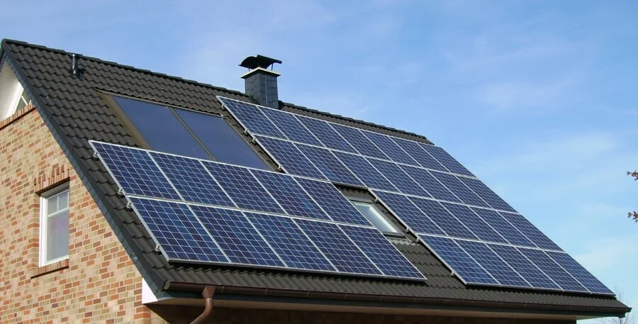 Solar on Tile &mdash; Panels integrated into a tile roofline.